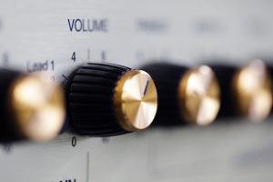 volume knob on guitar amplifier